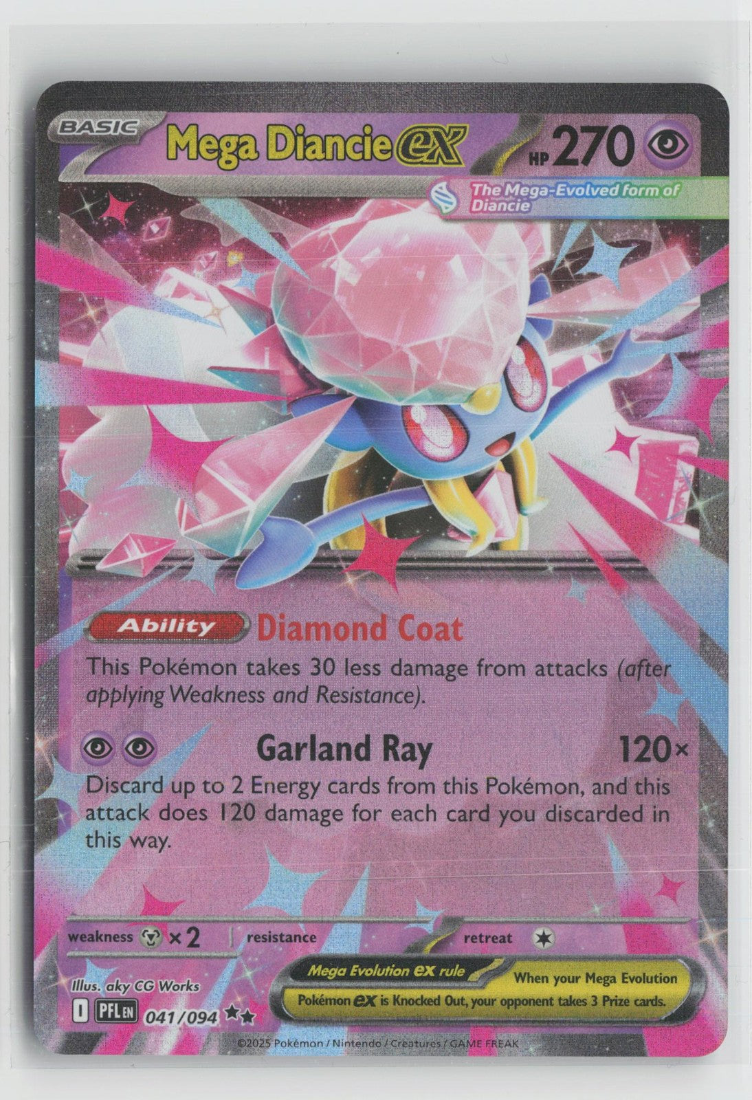Mega Diancie ex 041/094 Double Rare Phantasmal Flames Pokemon NM