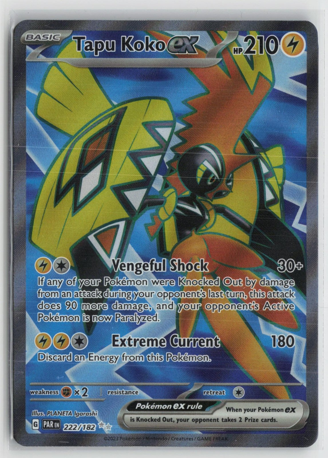 Tapu Koko ex 222/182 Ultra Rare Paradox Rift Pokemon NM