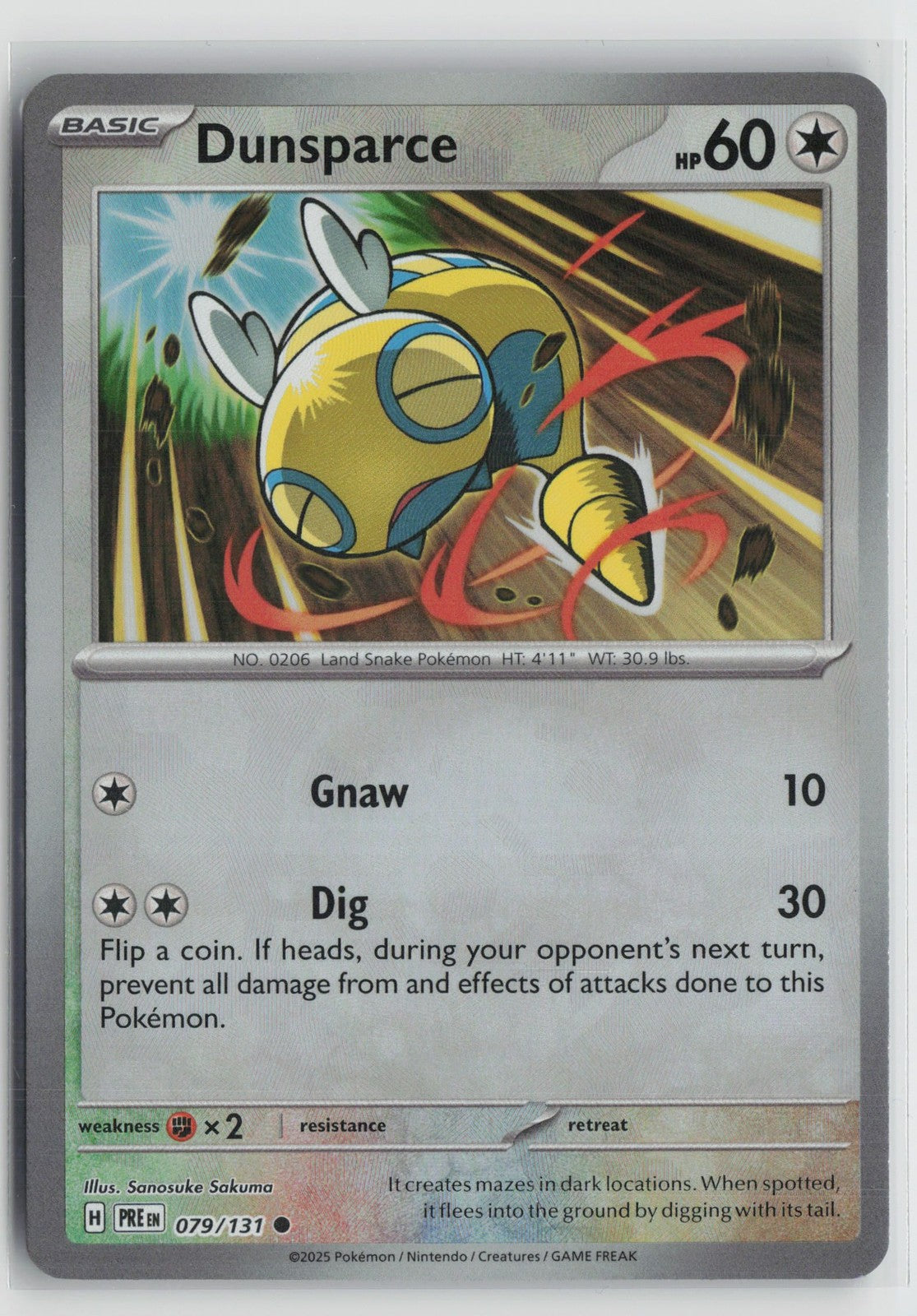 Dunsparce 079/131 Master Ball Prismatic Evolutions Pokemon NM