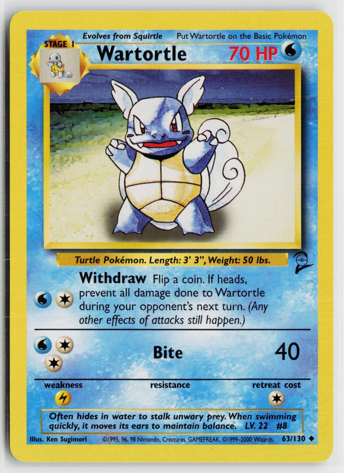 Wartortle 63/130 Base Set 2 NM UC Pokemon