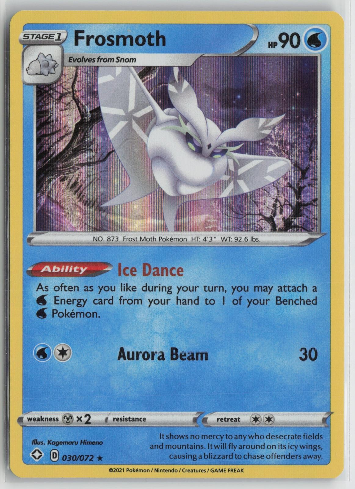Frosmoth 030/072 Holo Rare Shining Fates Pokemon NM