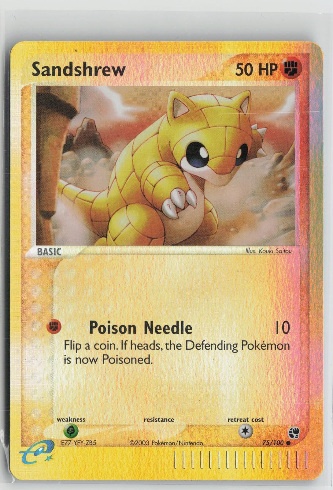 Sandshrew 75/100 Reverse Holo Common Sandstorm Pokemon NM