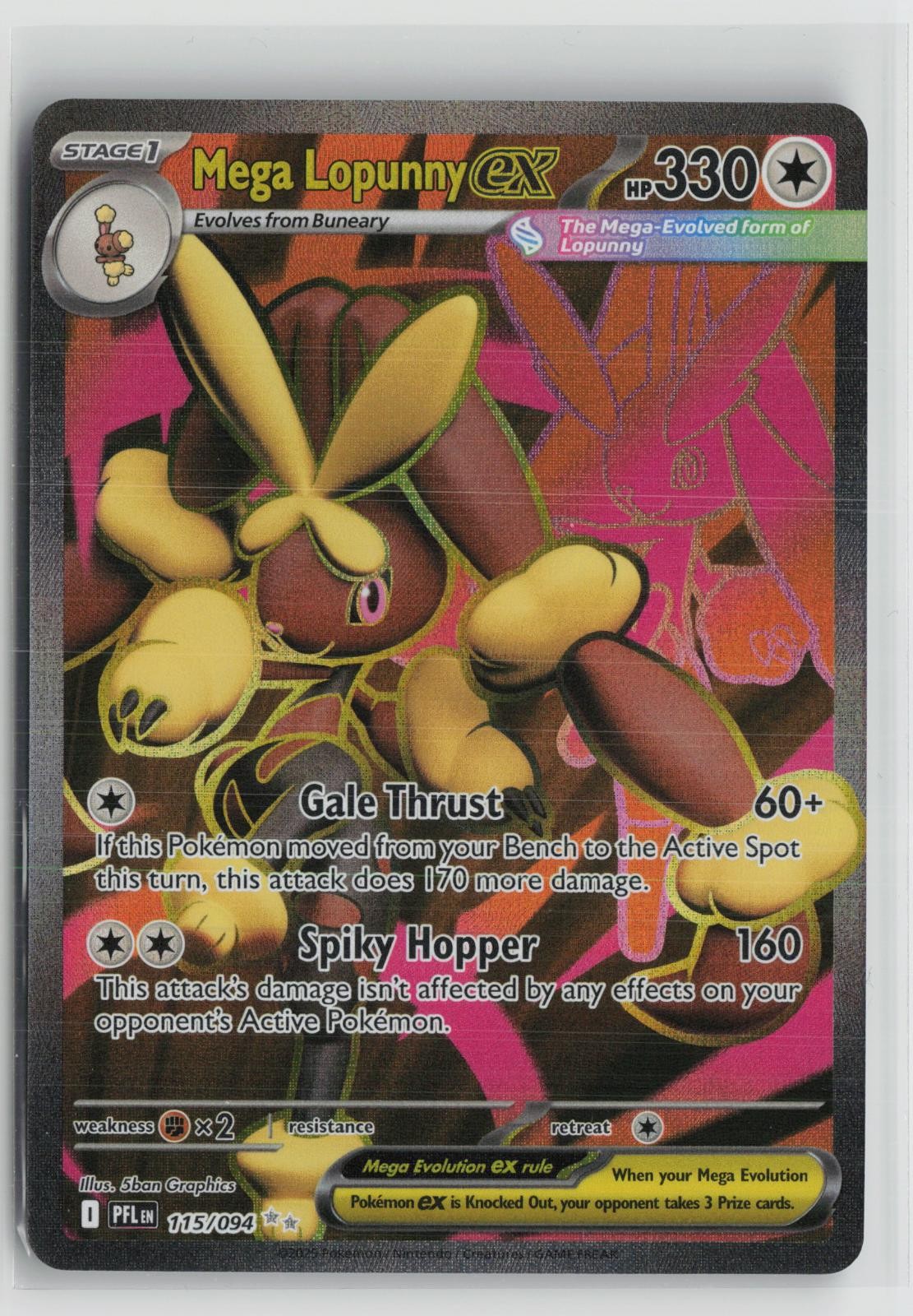 Mega Lopunny ex 115/094 Ultra Rare Phantasmal Flames Pokemon NM