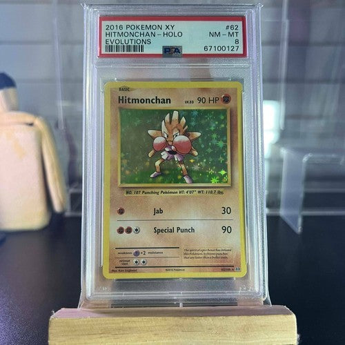 Hitmonchan Holo 62/108 Evolutions Pokemon PSA 8