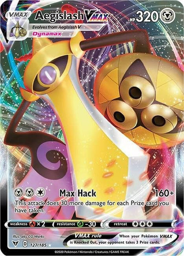 Aegislash VMAX 127/185 Vivid Voltage VIV Holo Rare VMAX mint 127 Pokemon