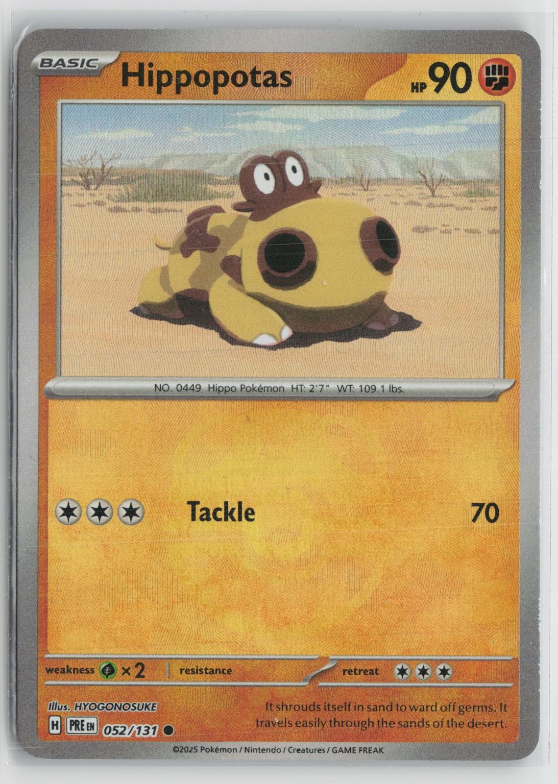 Hippopotas 052/131 Master Ball Prismatic Evolutions Pokemon NM