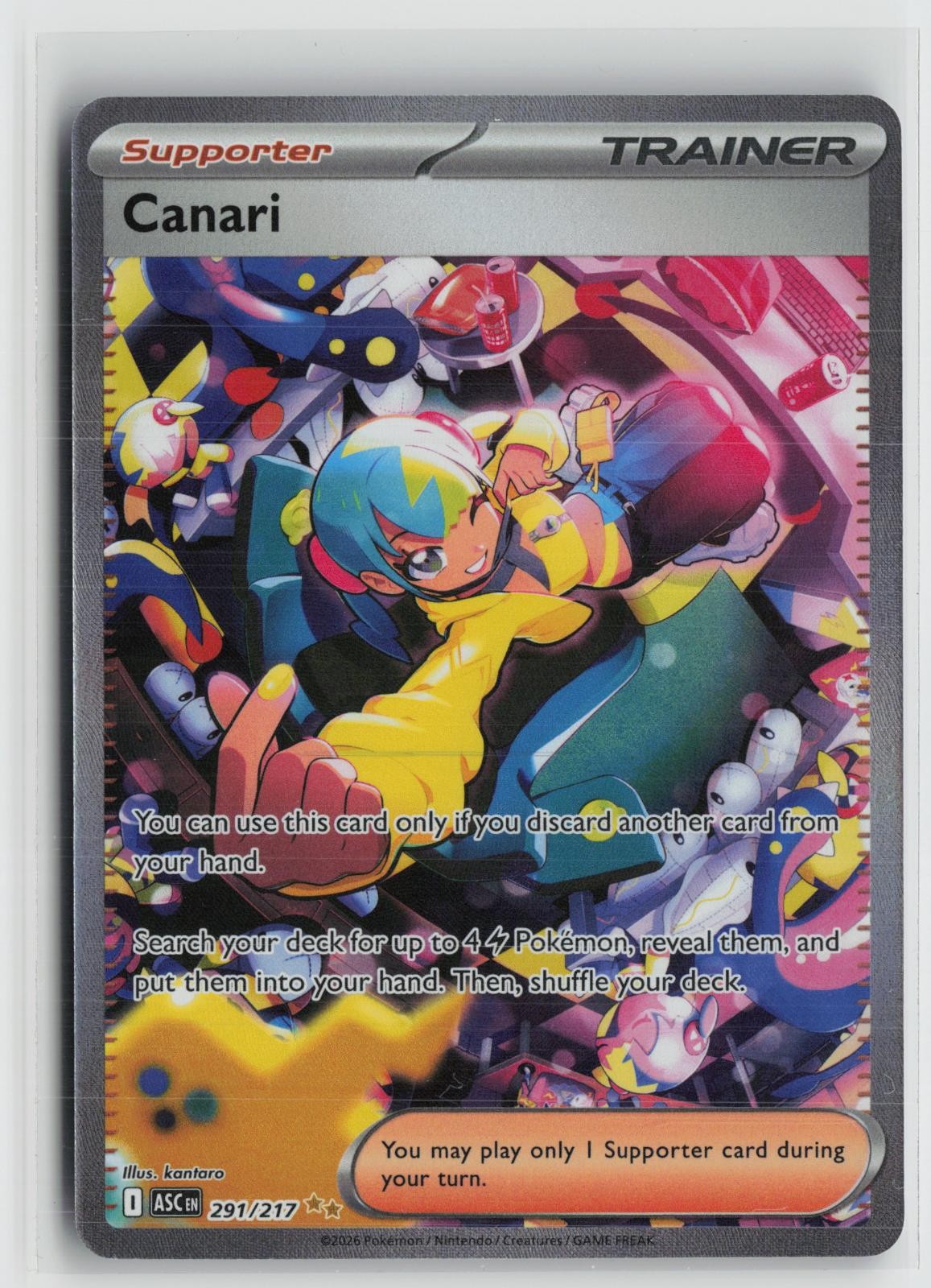 Canari 291/217 Special Illustration Rare Ascended Heroes Pokemon NM