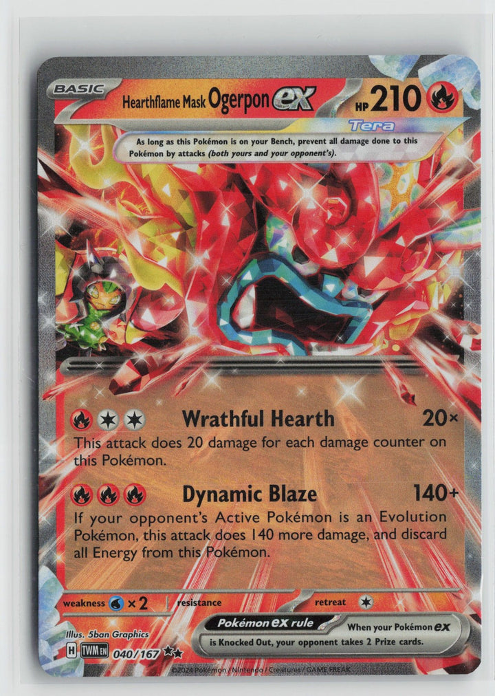 Hearthflame Mask Ogerpon ex 040/167 Double Rare Twilight Masquerade Pokemon NM0