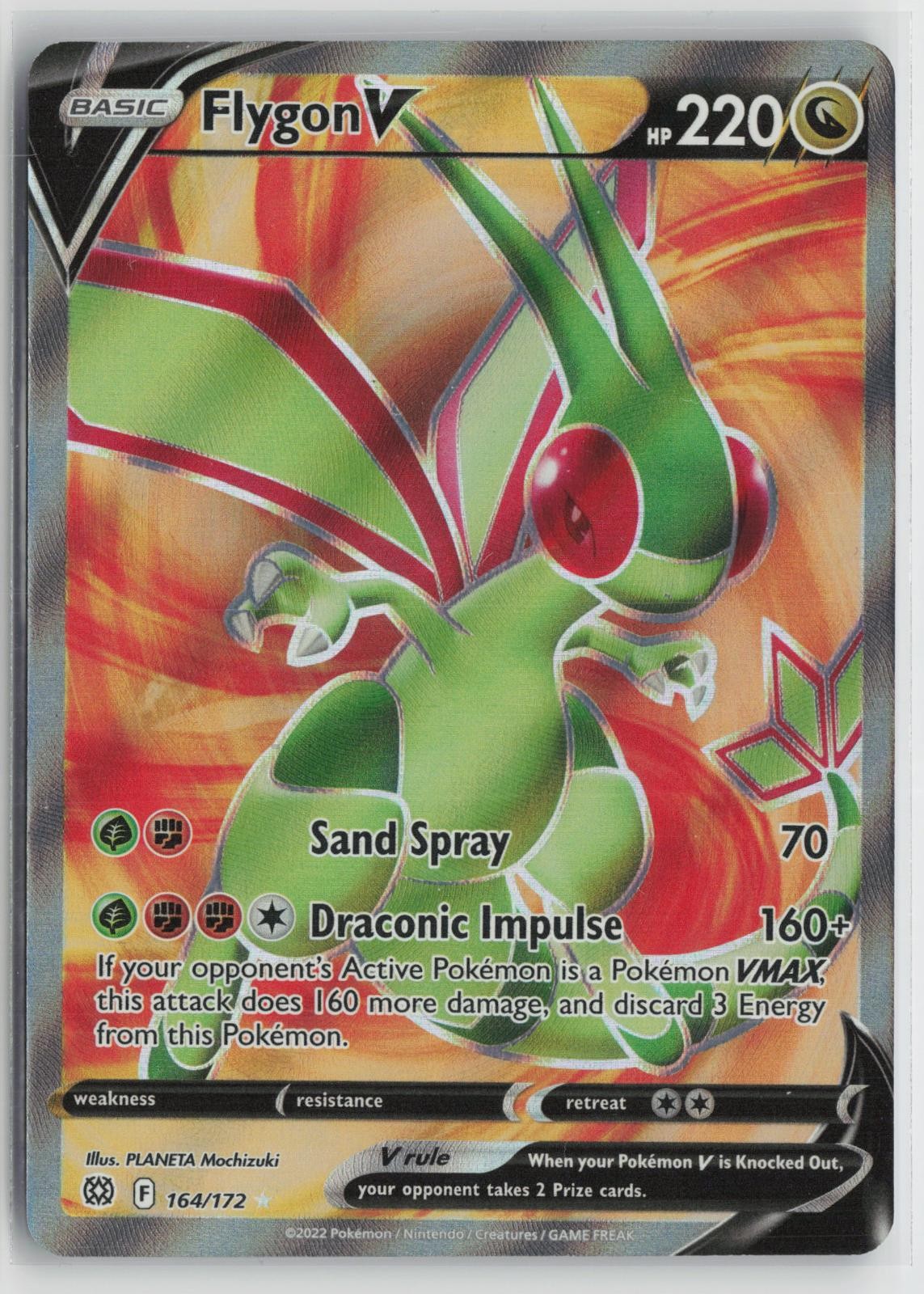 Flygon V 164/172 Ultra Rare Brilliant Stars Pokemon NM