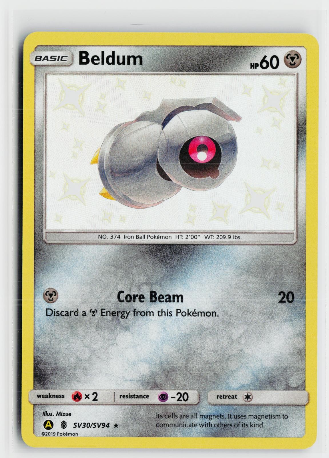 Beldum SV30/SV94 Hidden Fates Shiny Vault NM Shiny Rare Holo Pokemon