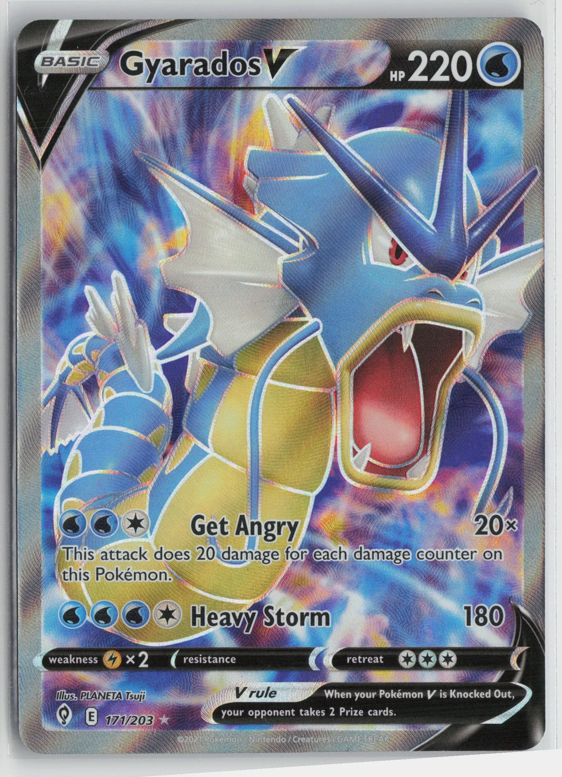 Gyarados V (Full Art) Ultra Rare SWSH07: Evolving Skies 171/203 NM