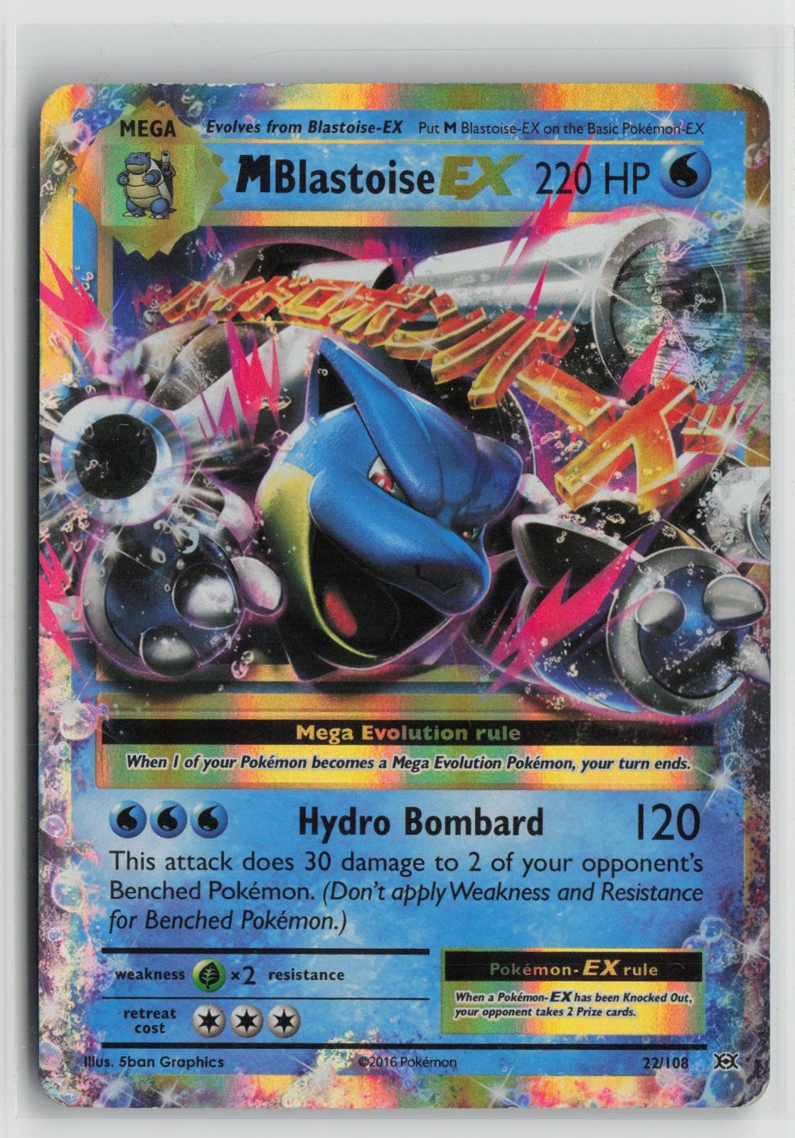 M Blastoise EX 22/108 Holo EX Rare Evolutions Pokemon NM