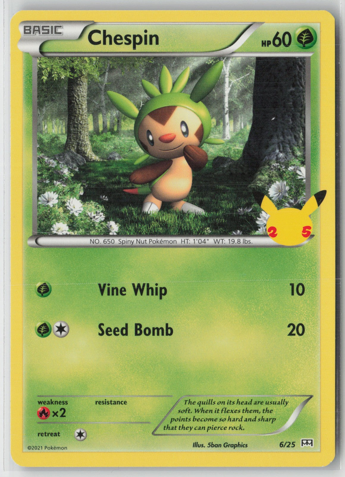 Chespin - 6/25 Promo McDonald's 25th Anniversary Promos 006/025 NM