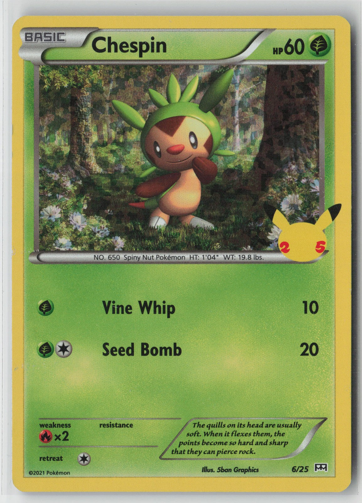 Chespin - 6/25 Promo McDonald's 25th Anniversary Promos 006/025 NM