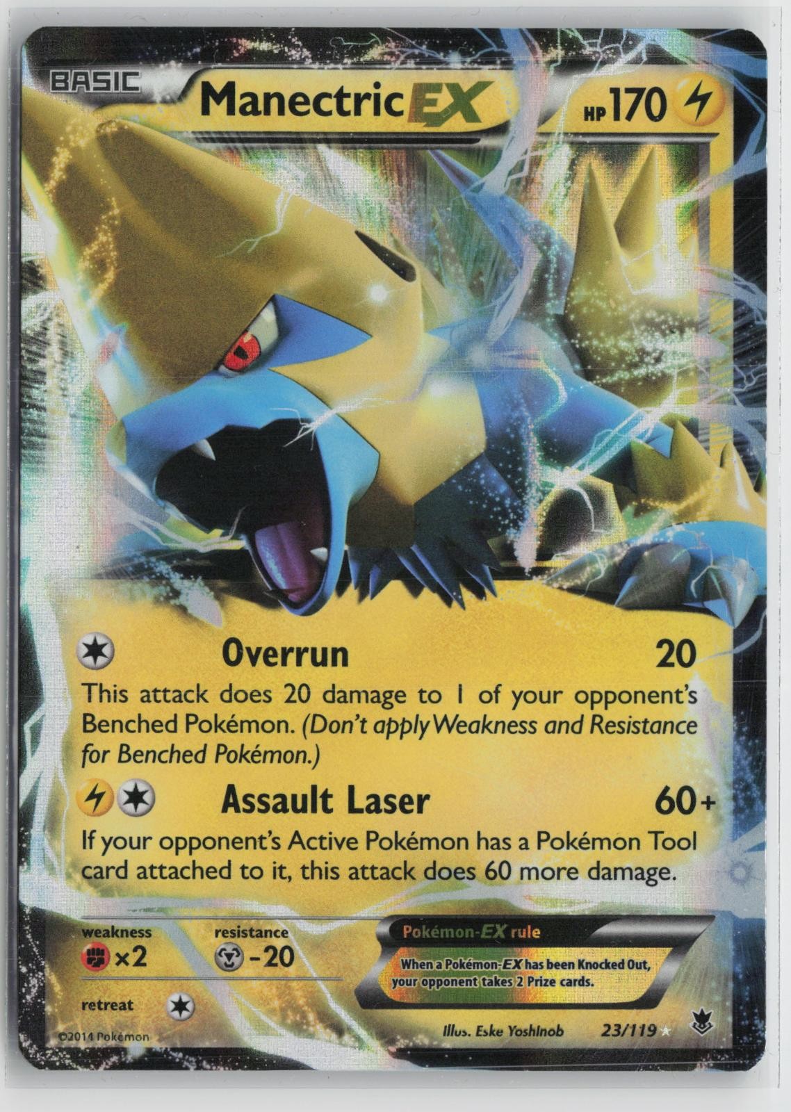 Manectric EX 23/119 Holo EX Rare Phantom Forces Pokemon NM
