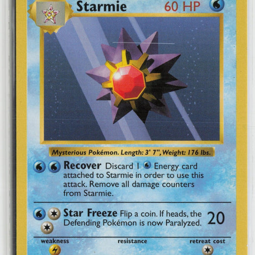 Starmie 64/102 Common Base Set Shadowless Pokemon NM0
