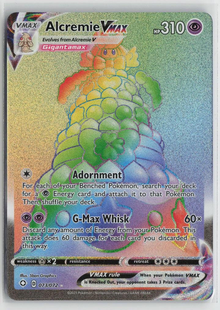 Alcremie VMAX 073/072 Rare Rainbow Shining Fates Pokemon NM0