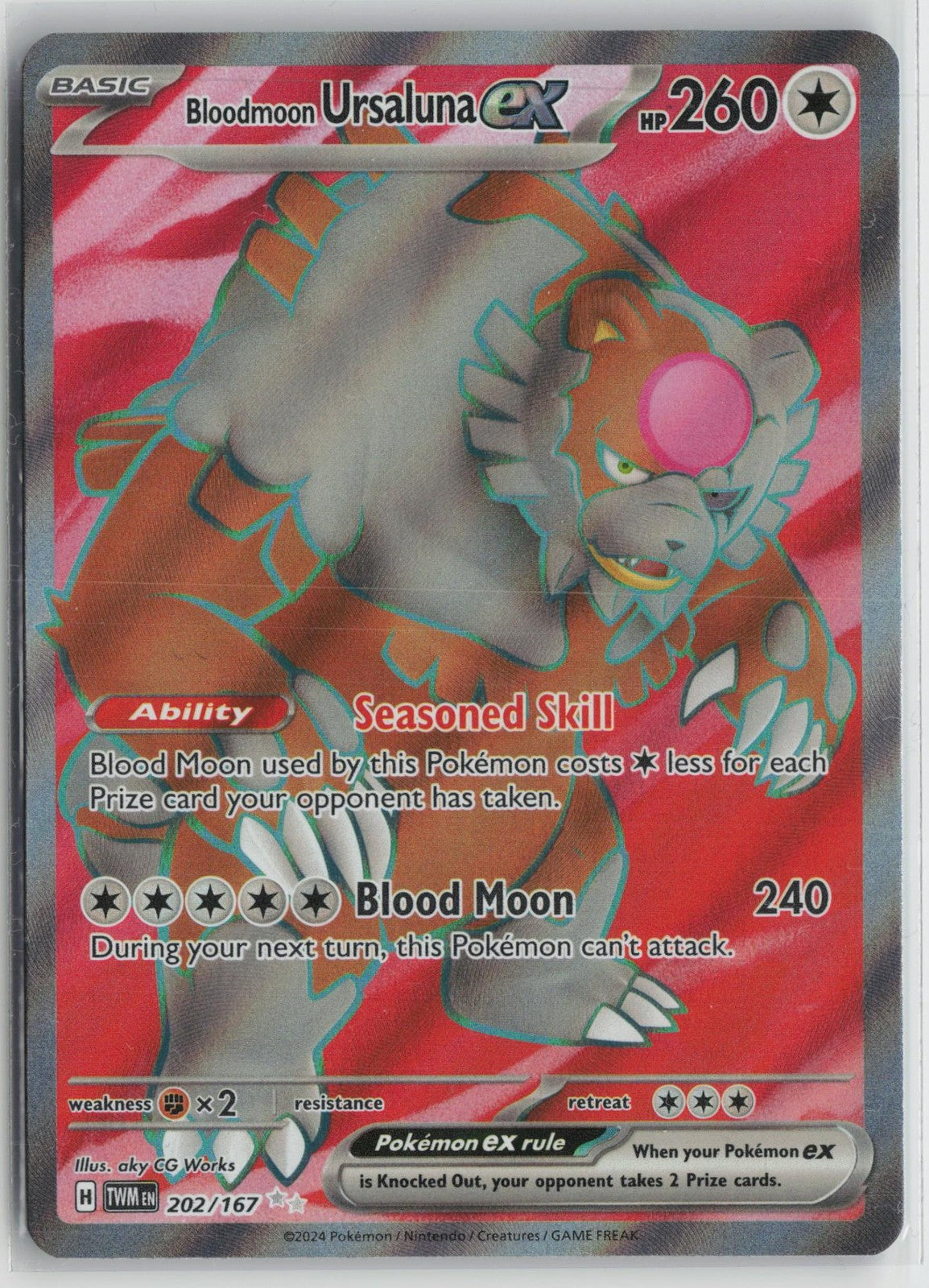 Bloodmoon Ursaluna ex 202/167 Ultra Rare Twilight Masquerade Pokemon NM