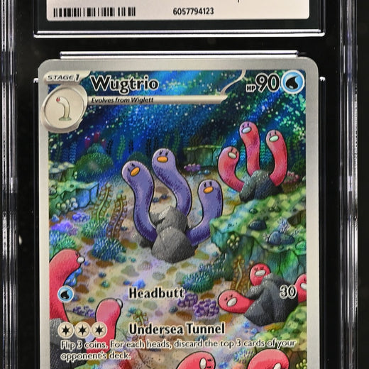 Wugtrio 224/091 Illustration Rare Holo Paldean Fates Pokemon CGC 9 Mint0