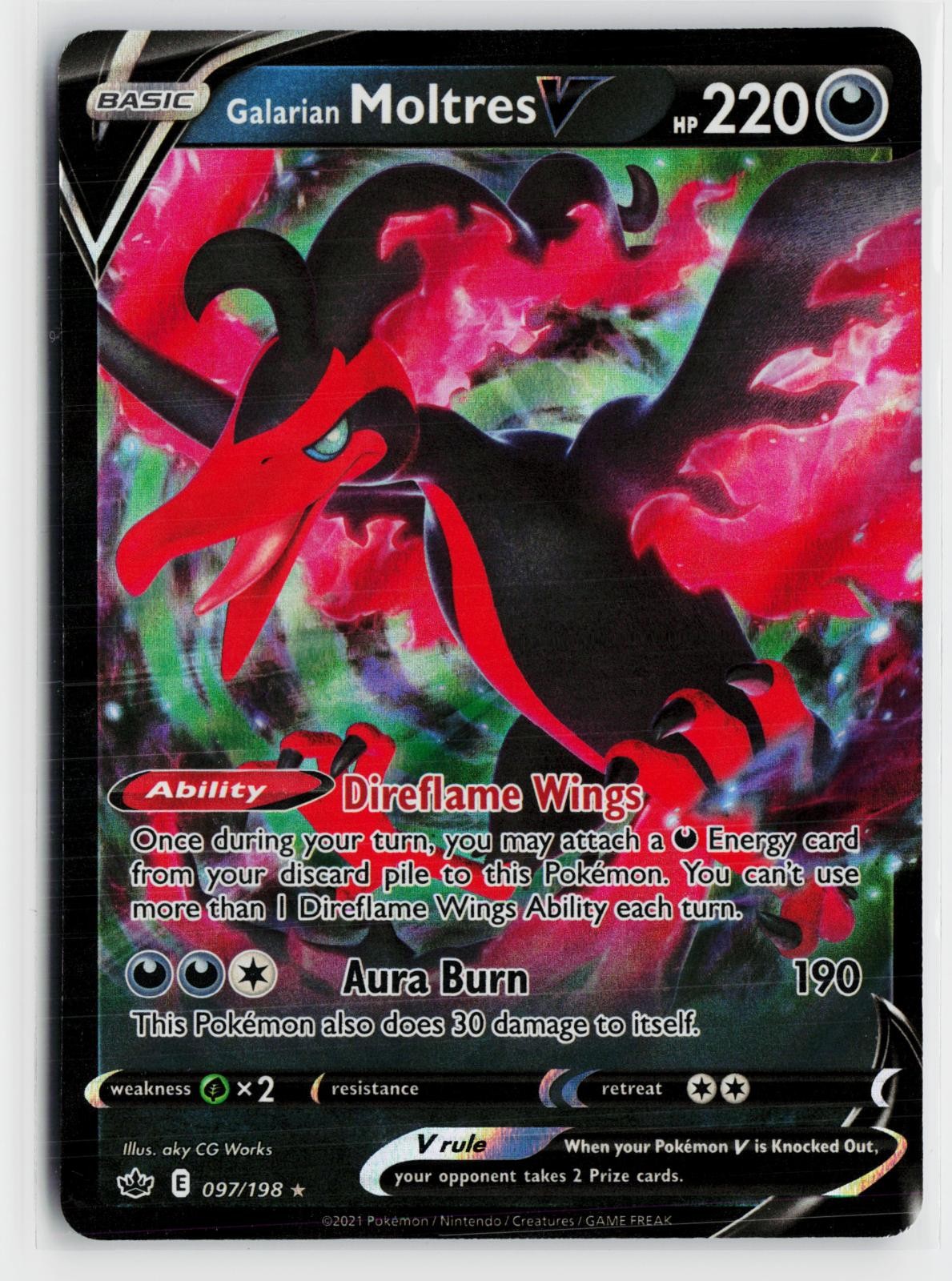 Galarian Moltres V 097/198 Chilling Reign NM Holo V Rare Pokemon