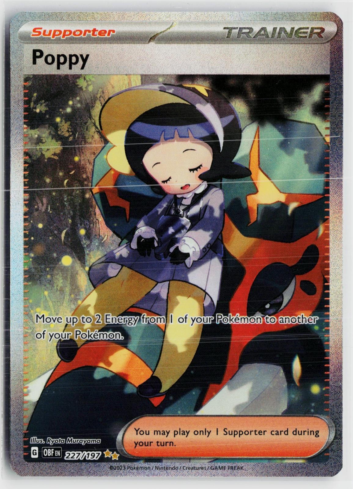 Poppy 227/197 Obsidian Flames NM SIR Holo Pokemon