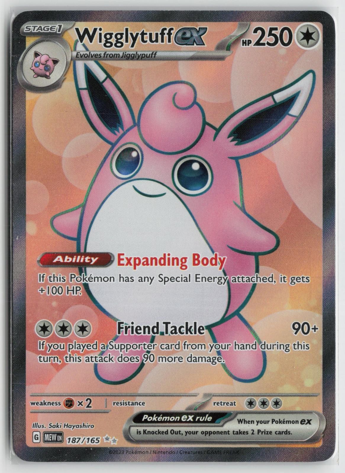 Wigglytuff ex 187/165 Ultra Rare 151 Pokemon NM