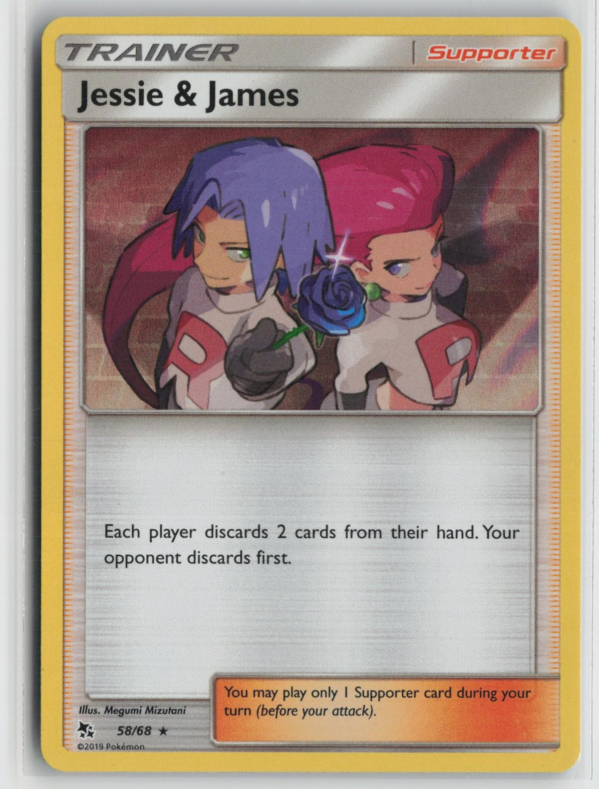 Jessie & James 58/68 Holo Rare Hidden Fates Pokemon NM