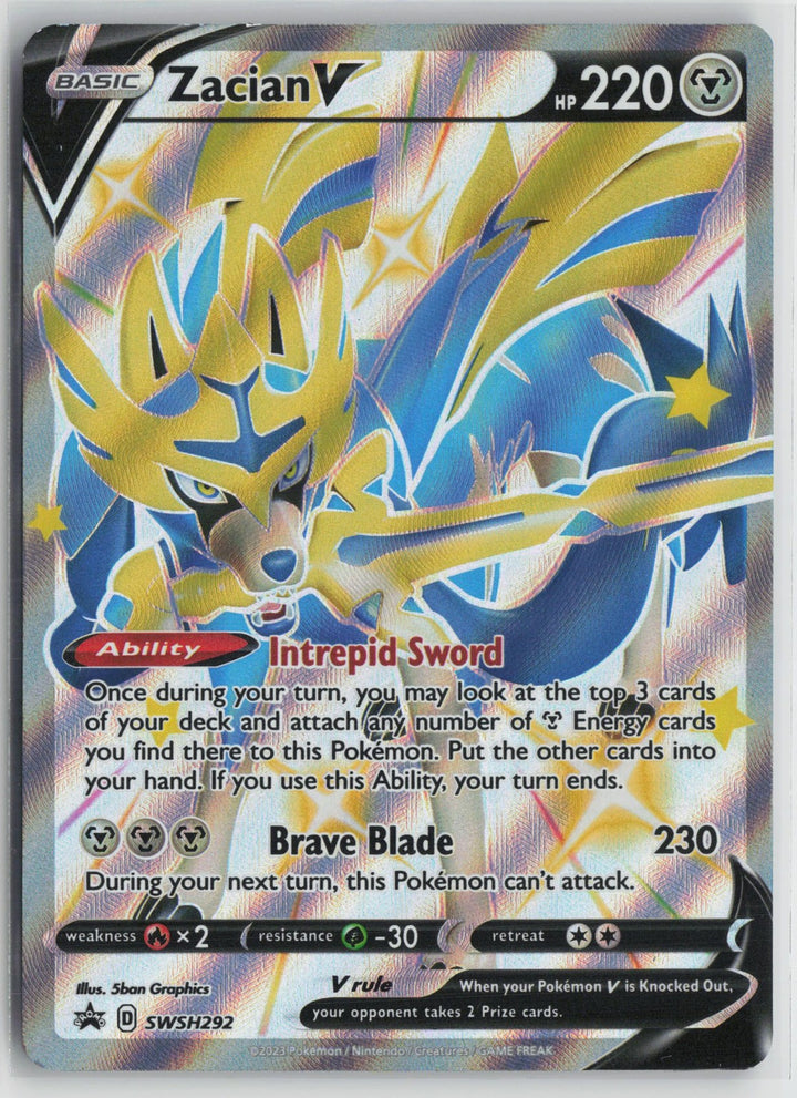 Zacian V SWSH292 Promo SWSH Black Star Pokemon NM0