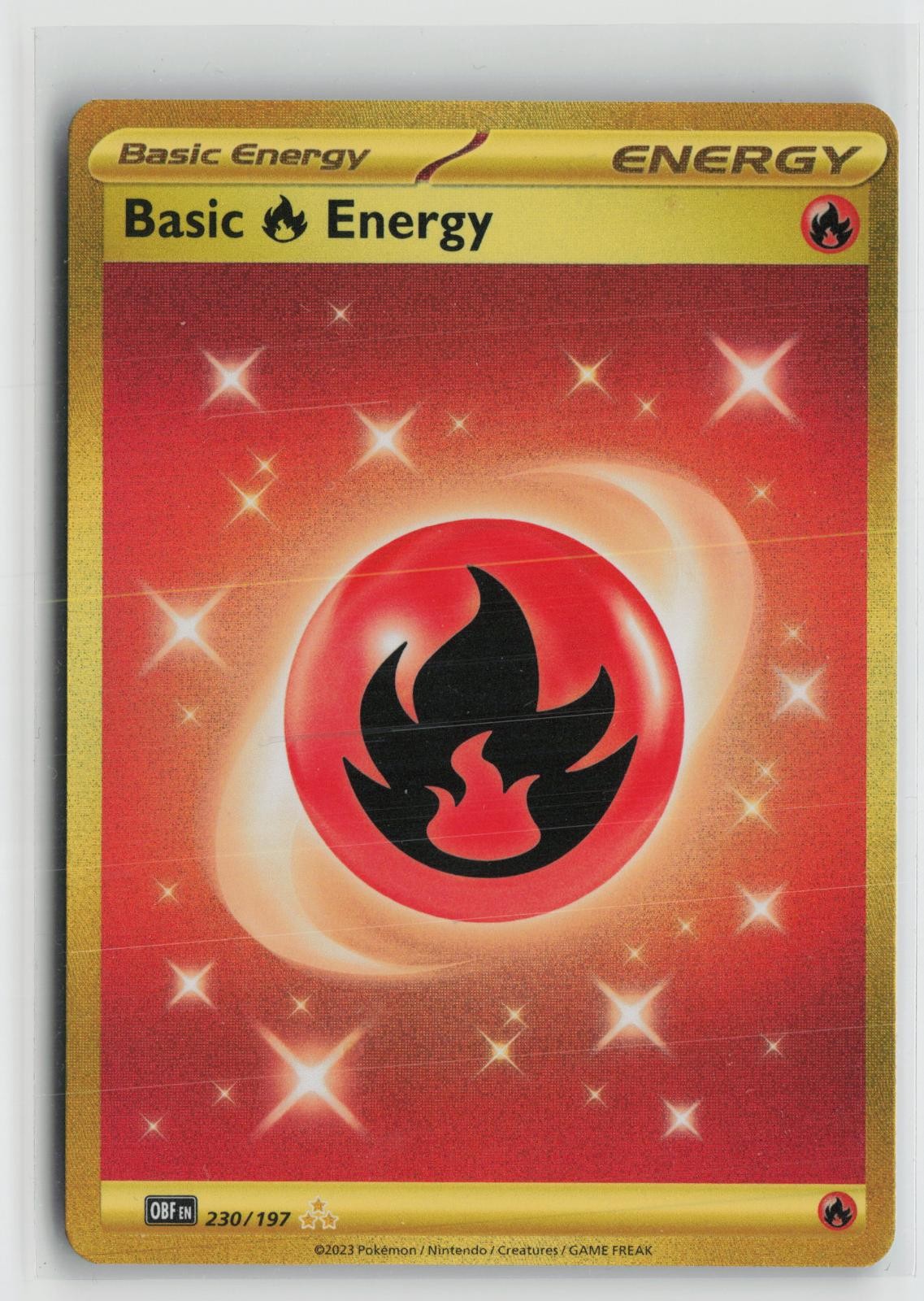 Basic Fire Energy 230/197 Hyper Rare Obsidian Flames Pokemon NM