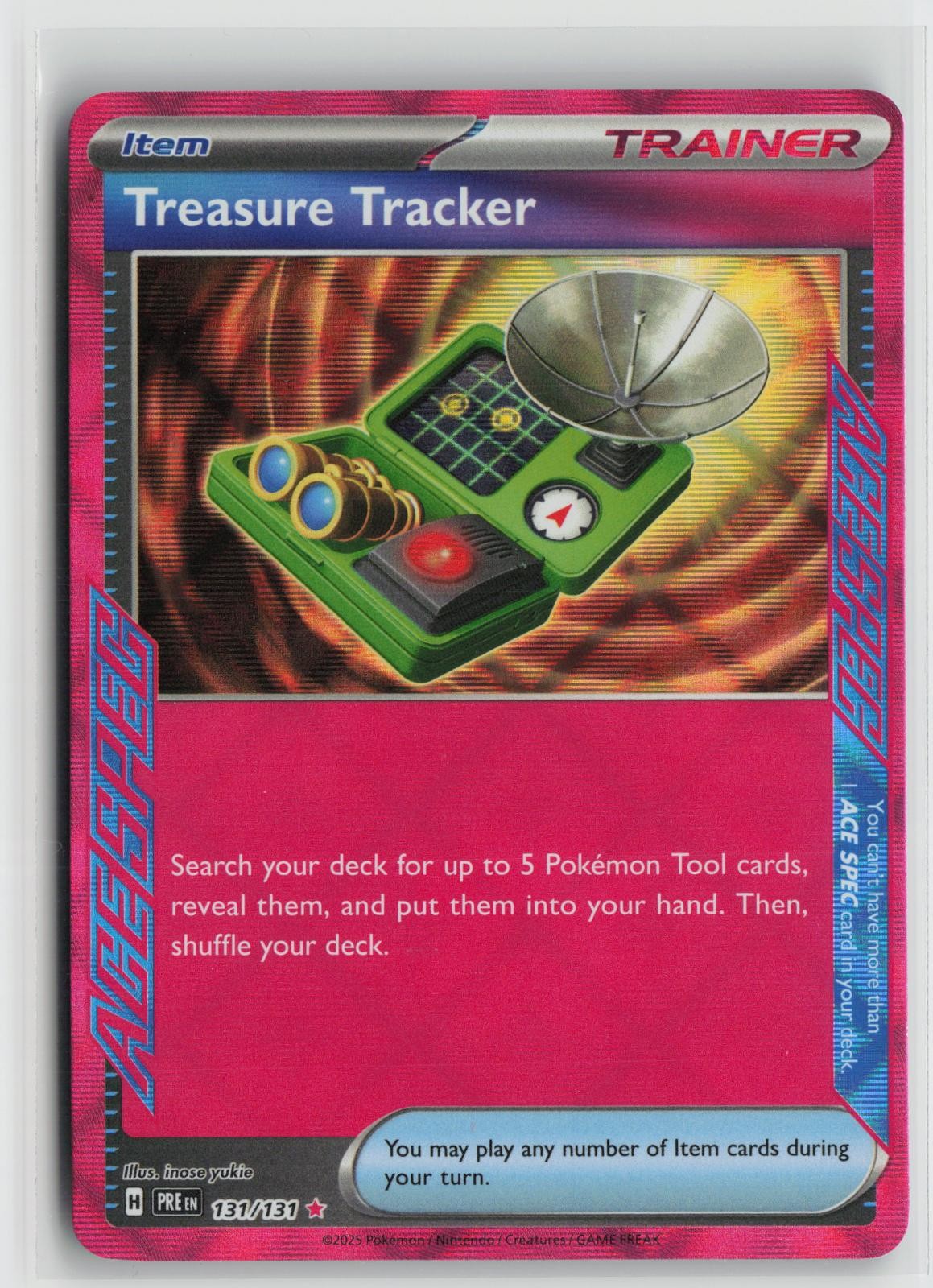 Treasure Tracker 131/131 Holo ACE SPEC Rare Prismatic Evolutions Pokemon NM