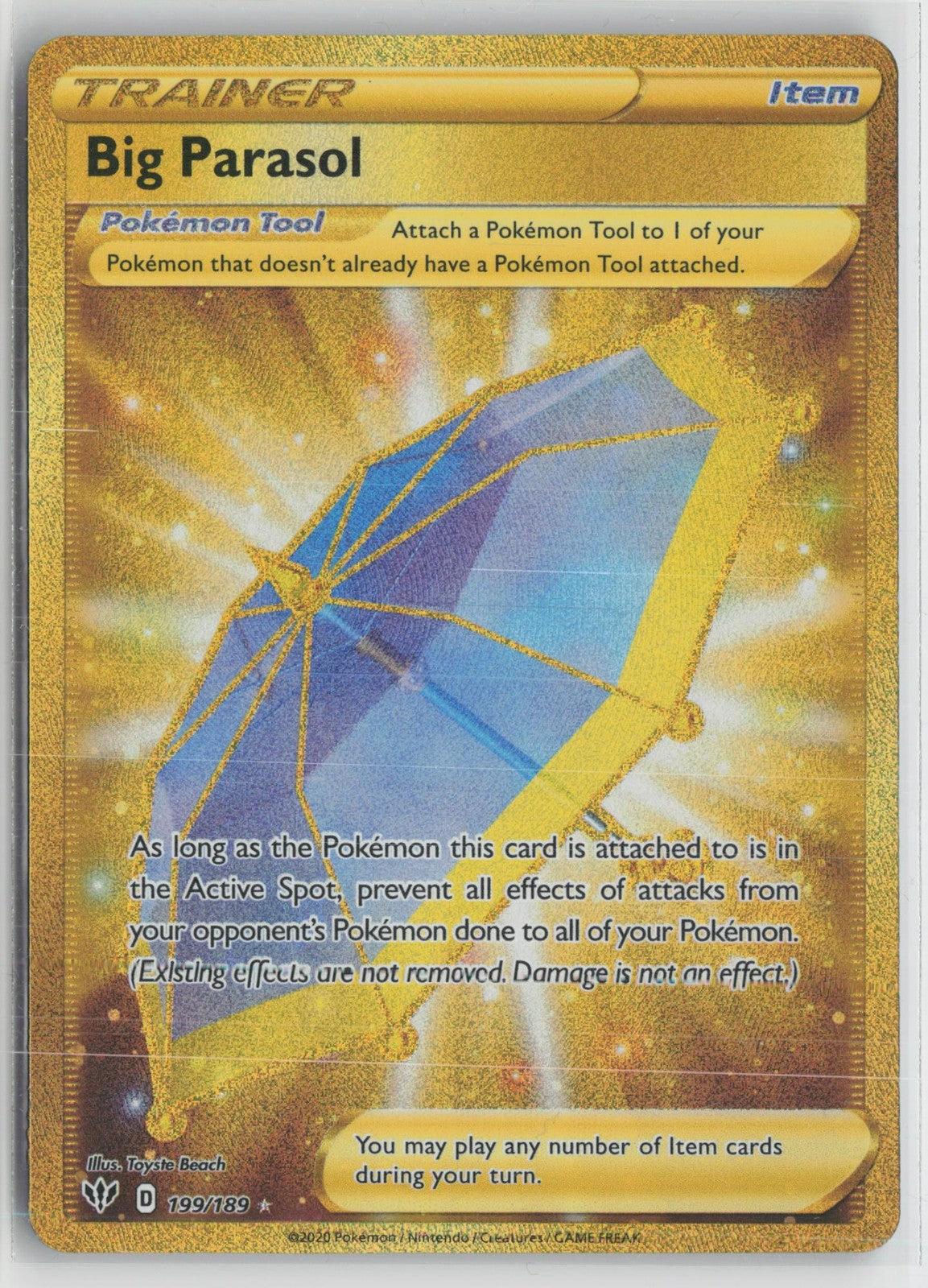 Big Parasol 199/189 Secret Rare Darkness Ablaze Pokemon NM