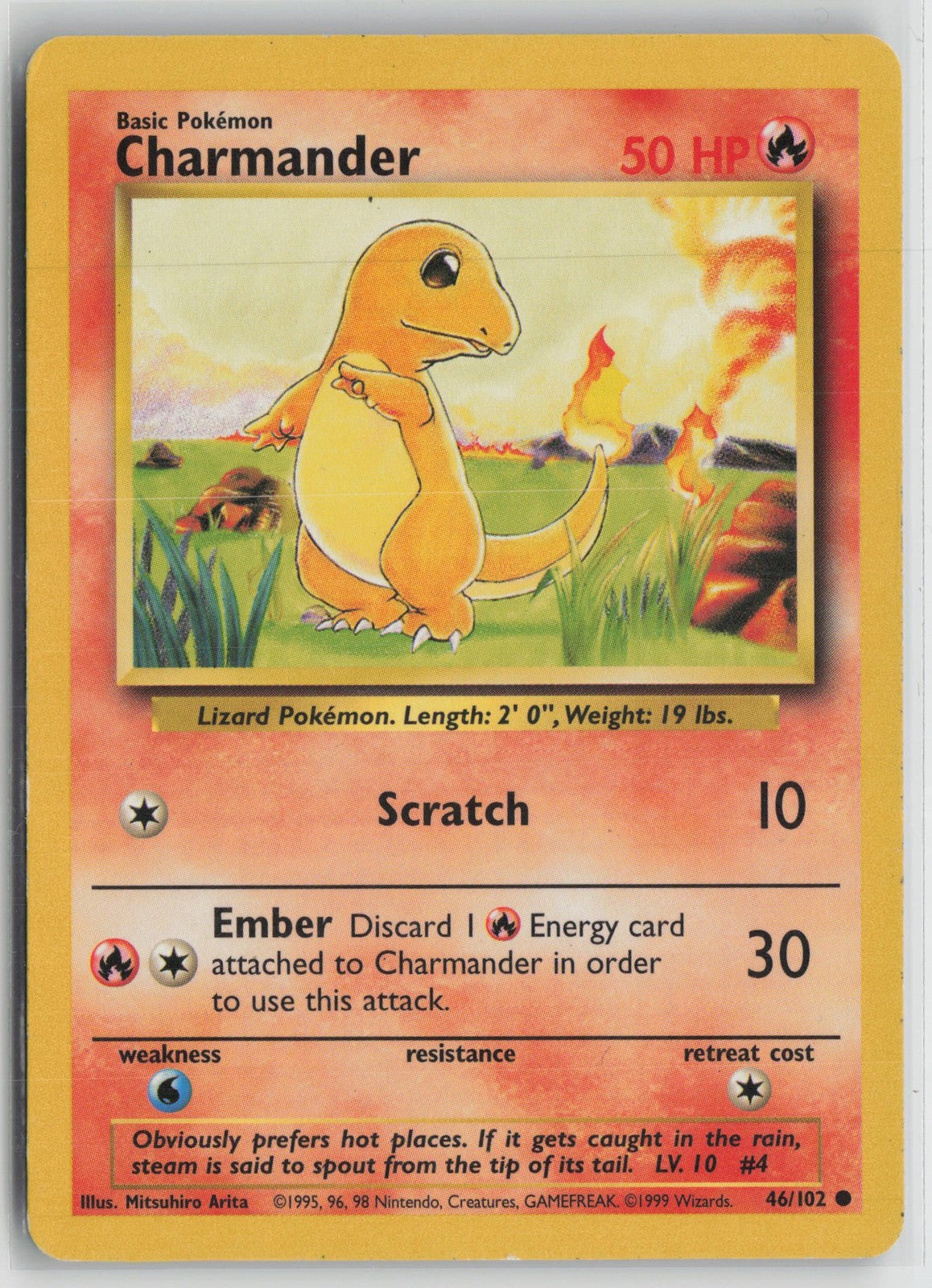 Charmander 46/102 Common Base Set Pokemon NM
