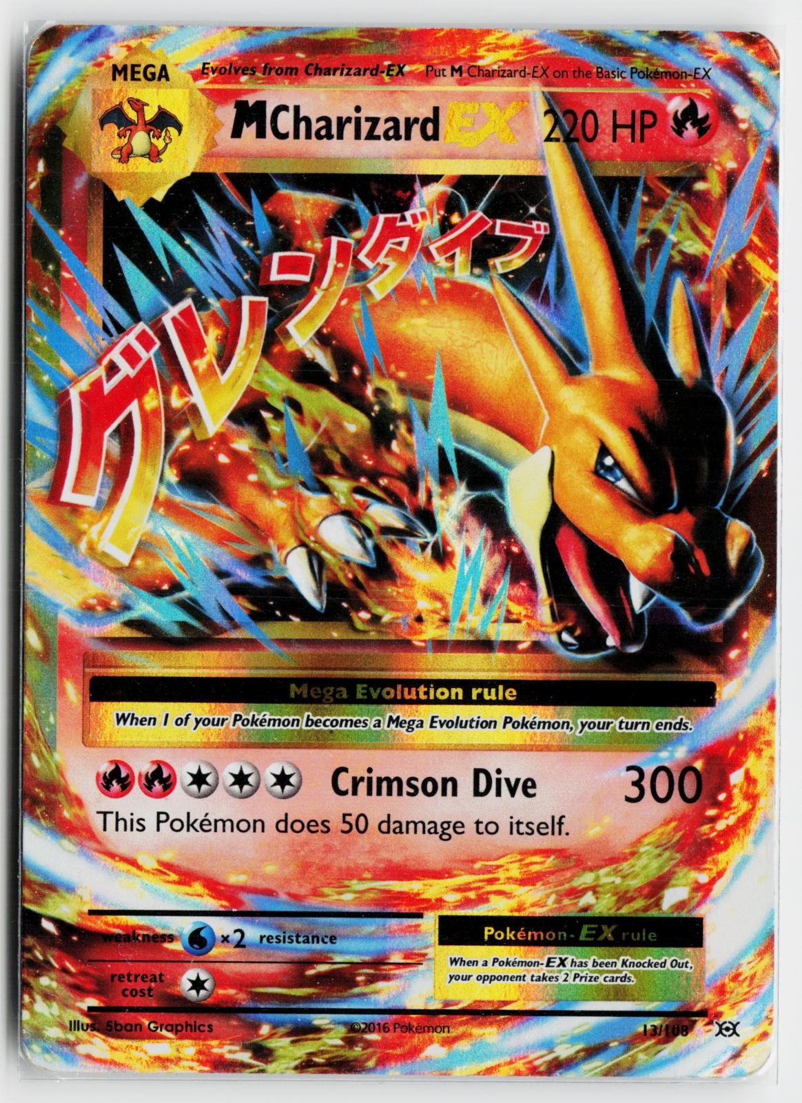 M Charizard EX 13/108 Evolutions NM Holo EX Rare Pokemon