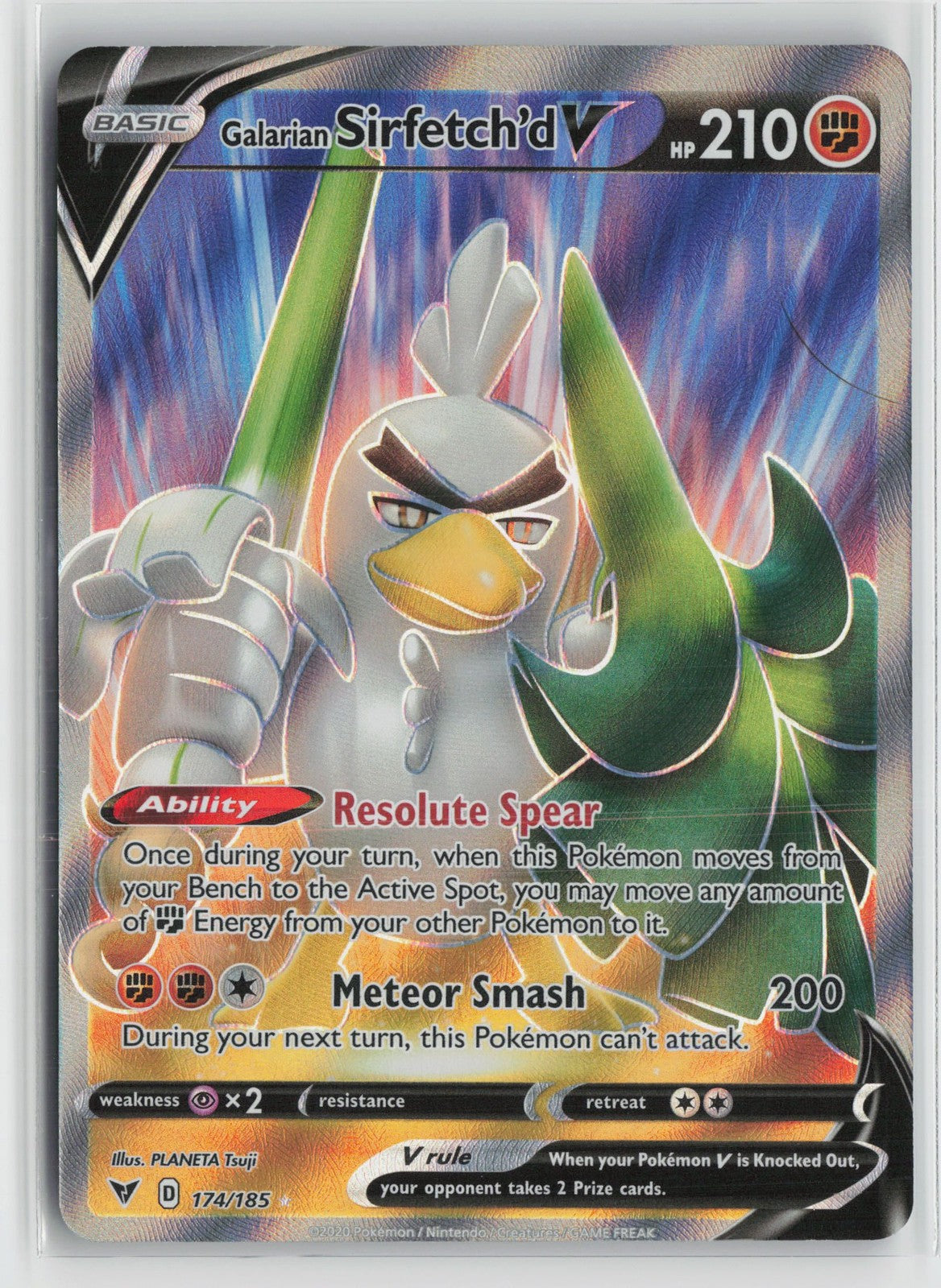 Galarian Sirfetch'd V 174/185 Rare Ultra Vivid Voltage Pokemon NM