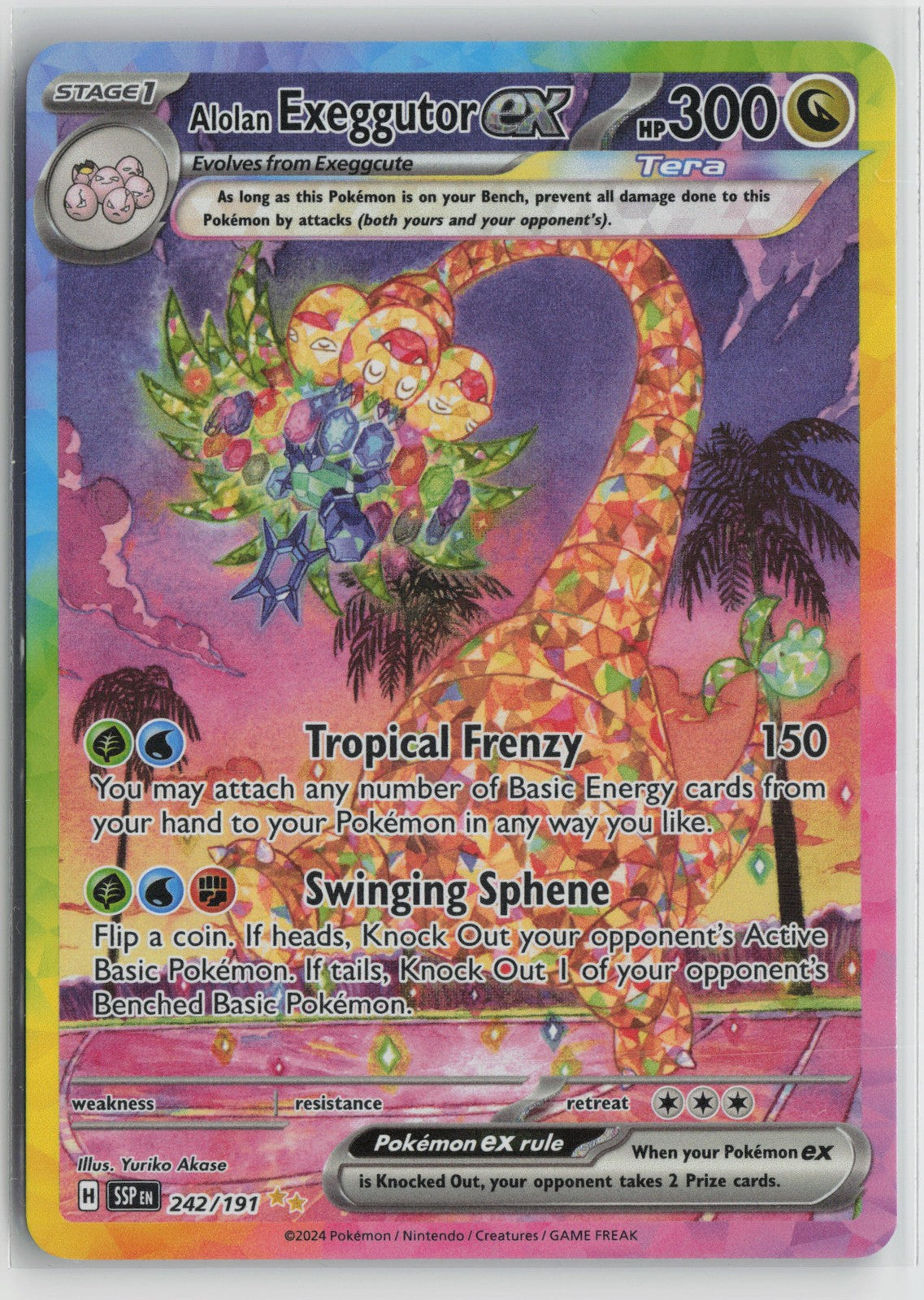 Alolan Exeggutor ex Special Illustration Rare SV08: Surging Sparks 242/191 NM