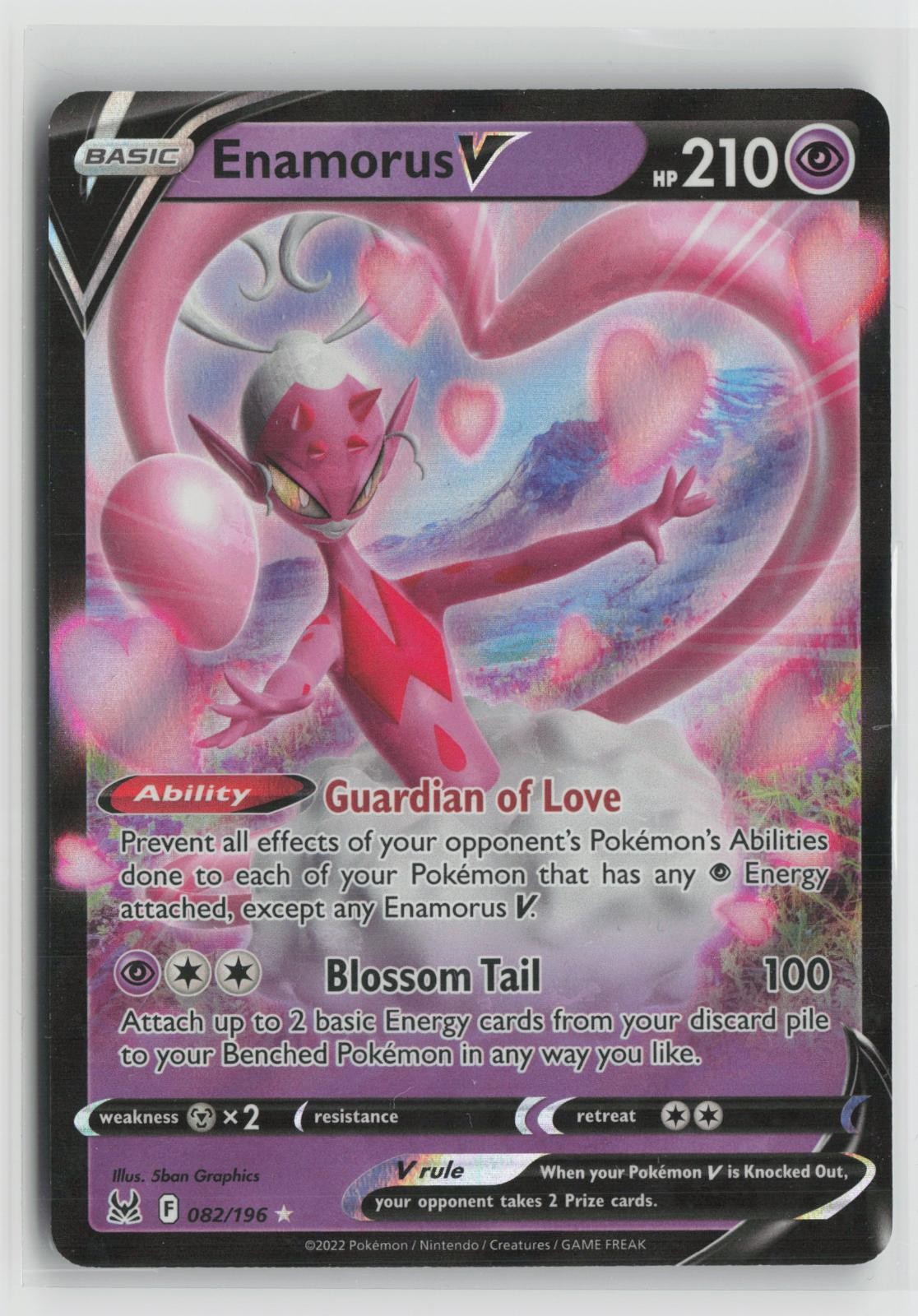 Enamorus V 082/196 Holo V Rare Lost Origin Pokemon NM