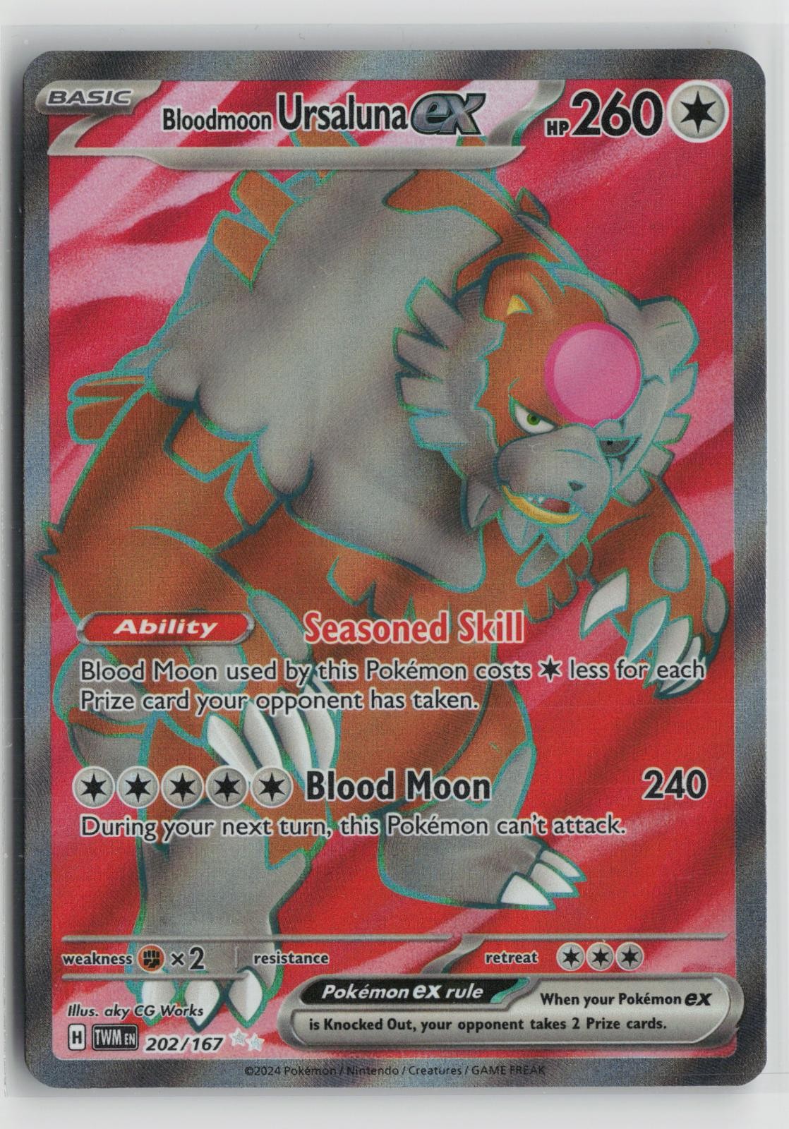 Bloodmoon Ursaluna ex 202/167 Ultra Rare Twilight Masquerade Pokemon NM
