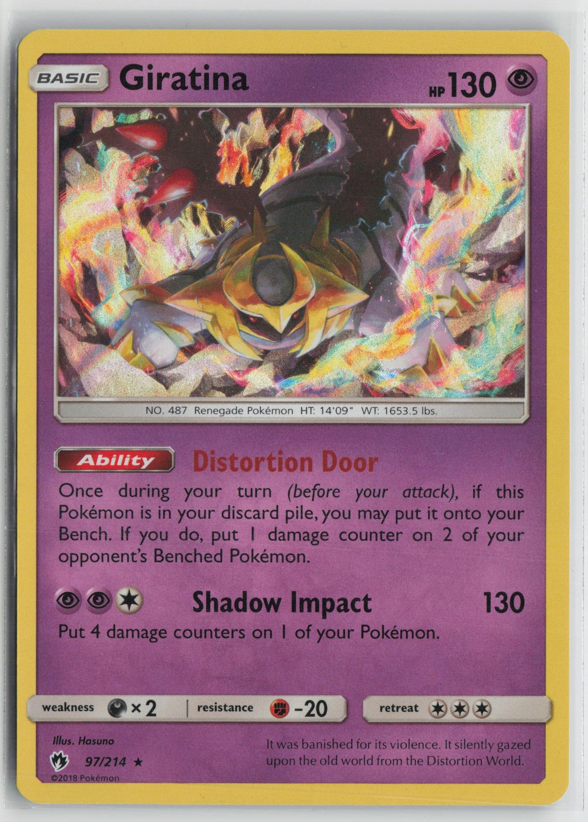Giratina 97/214 Holo Rare Lost Thunder Pokemon NM