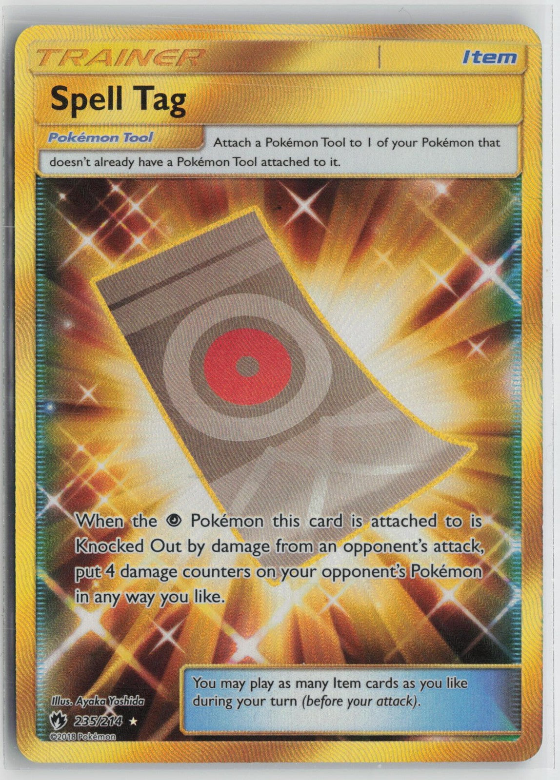 Spell Tag 235/214 Secret Rare Lost Thunder Pokemon NM