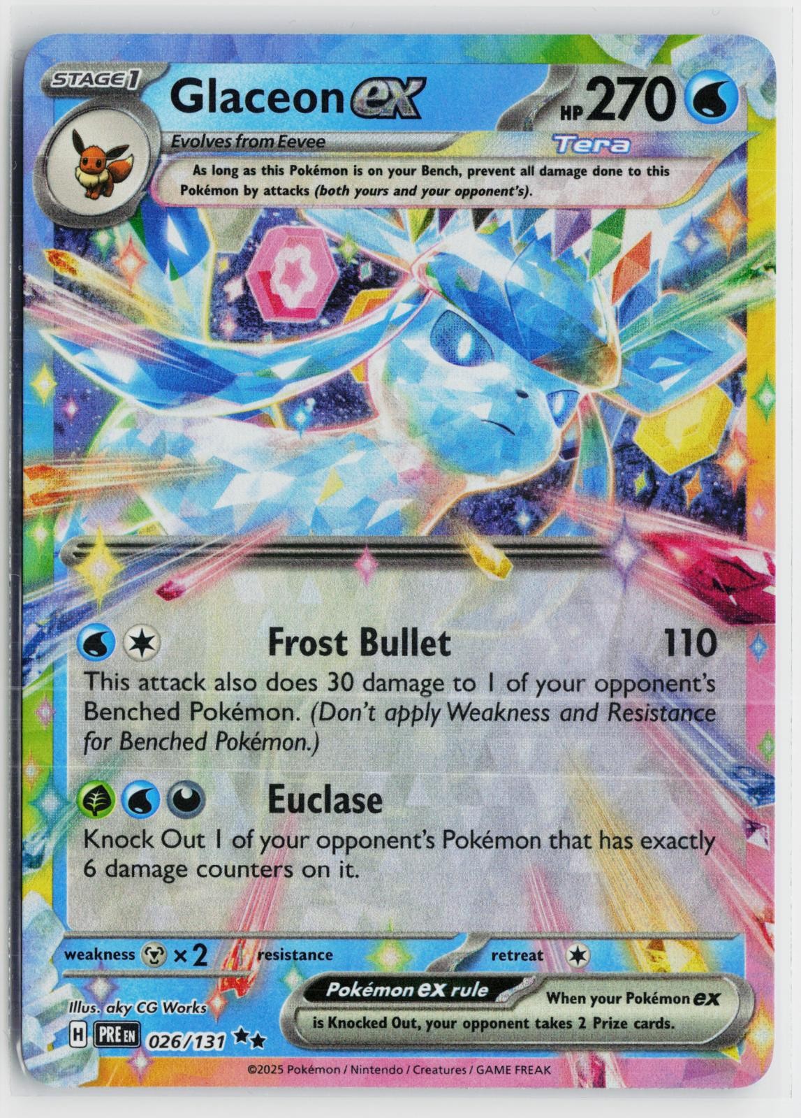 Glaceon ex (Holiday Calendar) 026/131 Prismatic Evolutions NM Holo RR Pokemon
