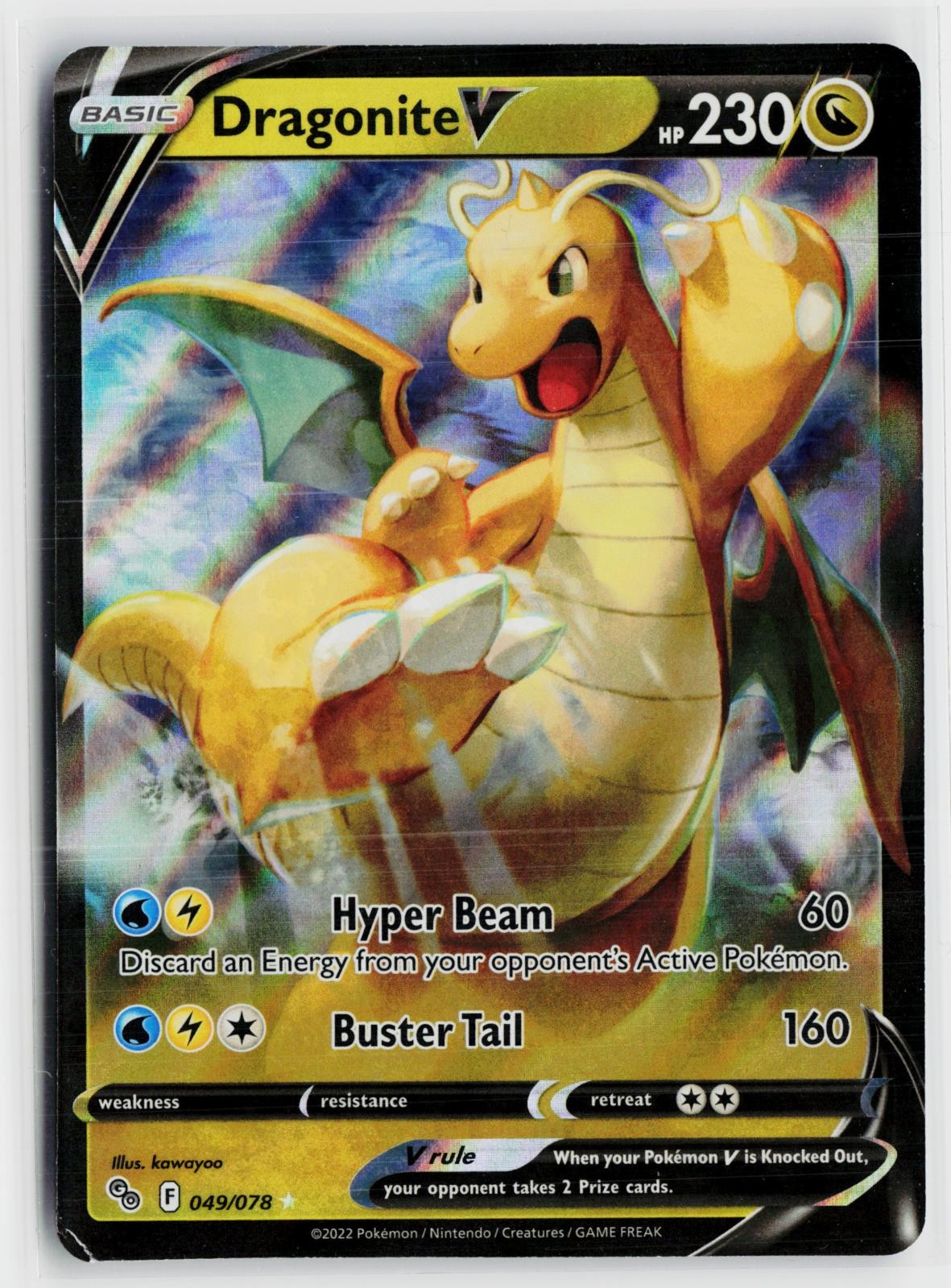 Dragonite V 049/078 Pokemon GO NM Holo V Rare Pokemon