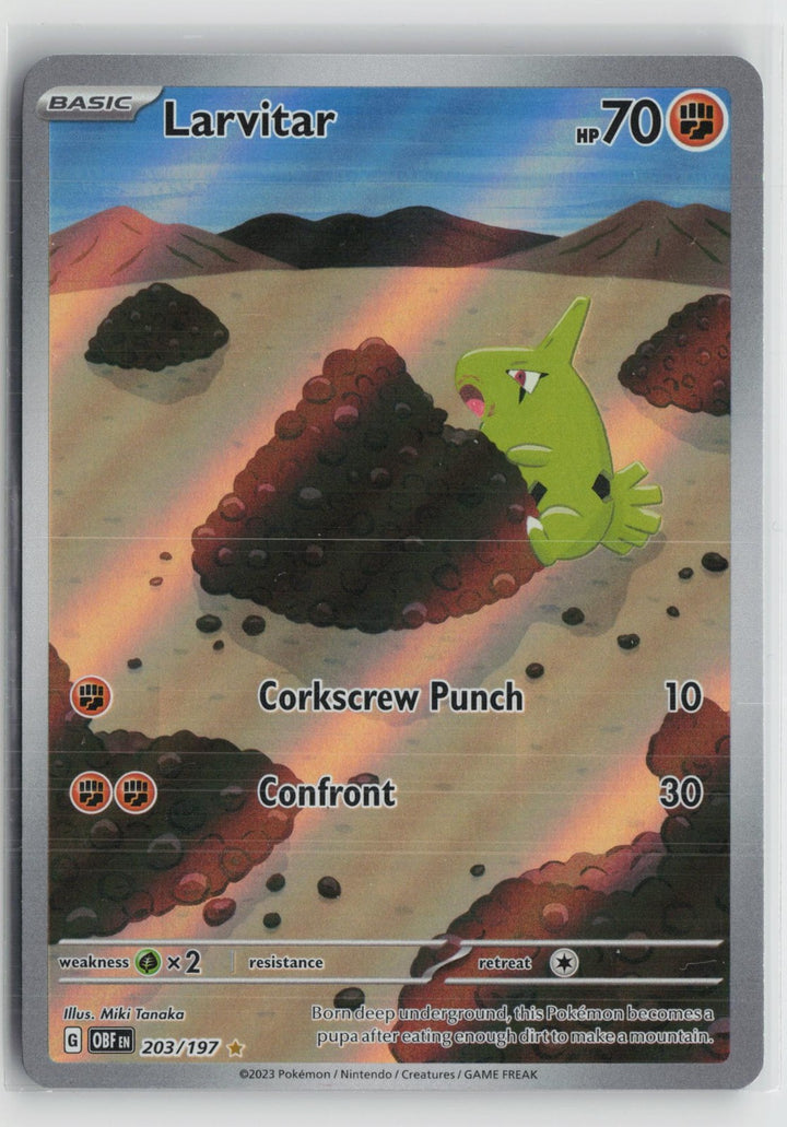 Larvitar 203/197 Illustration Rare Obsidian Flames Pokemon NM0