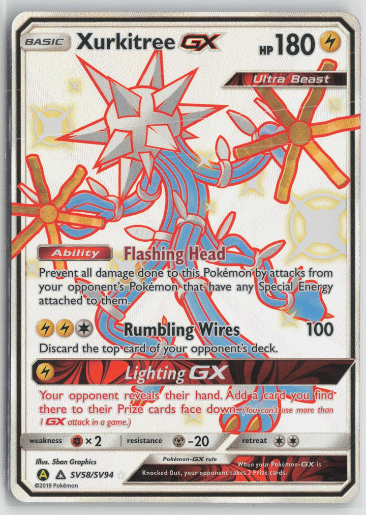 Xurkitree GX Shiny Holo Rare Hidden Fates: Shiny Vault SV58/SV94 NM0