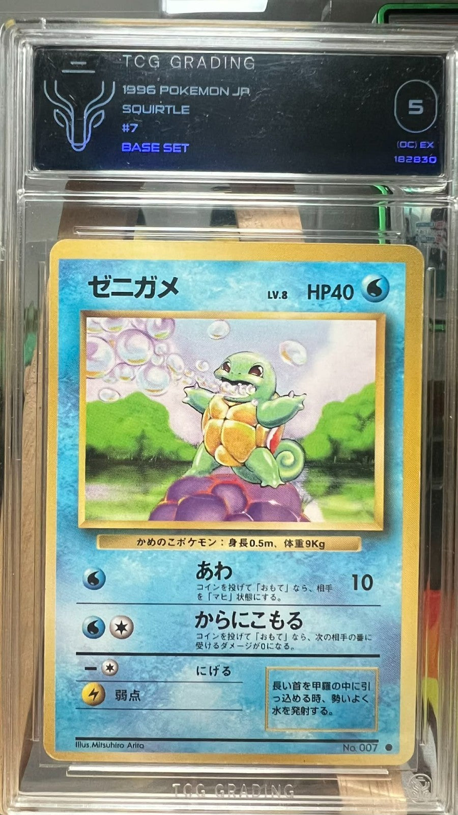 Pokémon Squirtle No. 007 - Japanese Base Set - TCG 5 EXC
