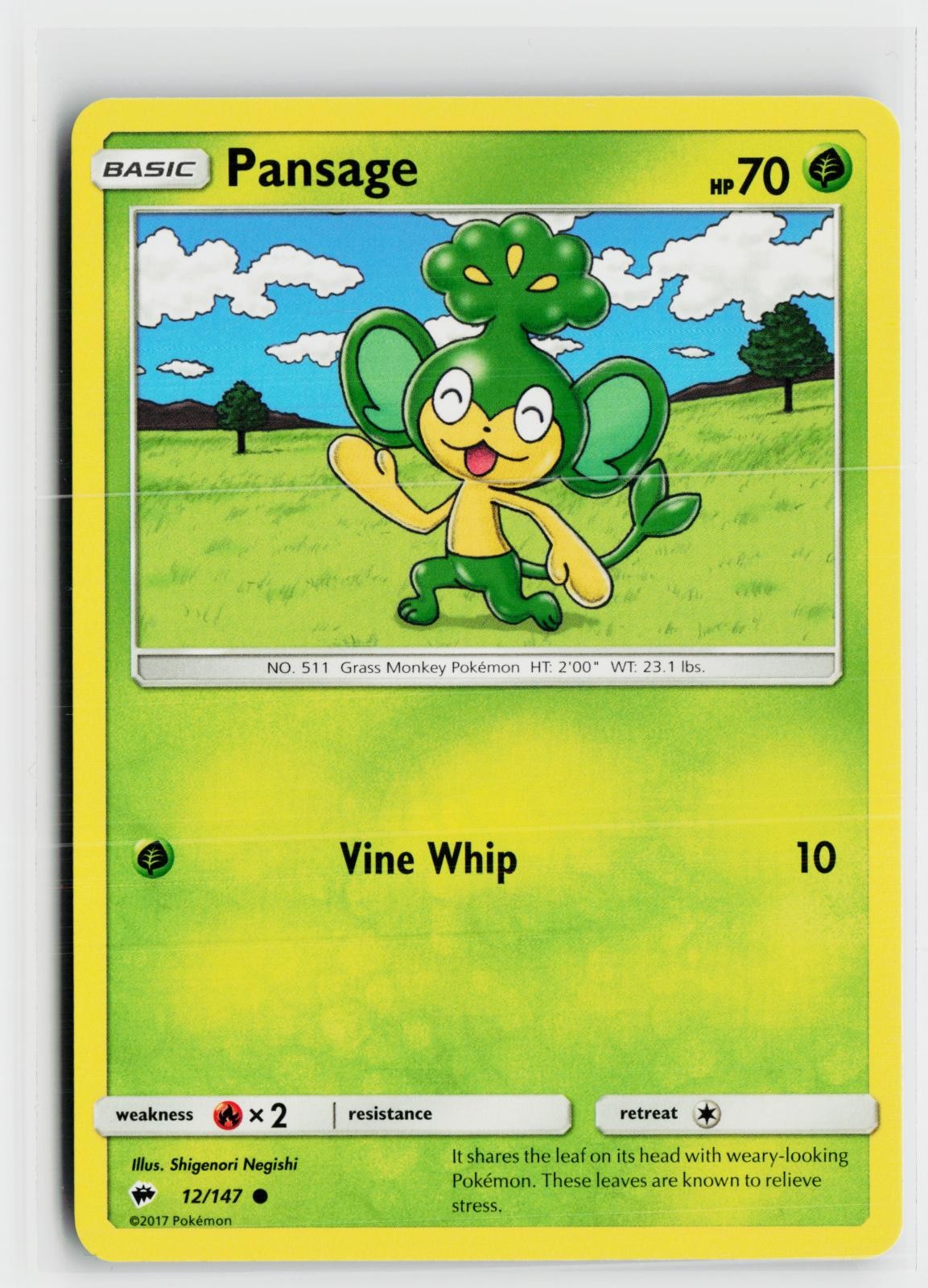 Pansage 12/147 Burning Shadows NM C Pokemon