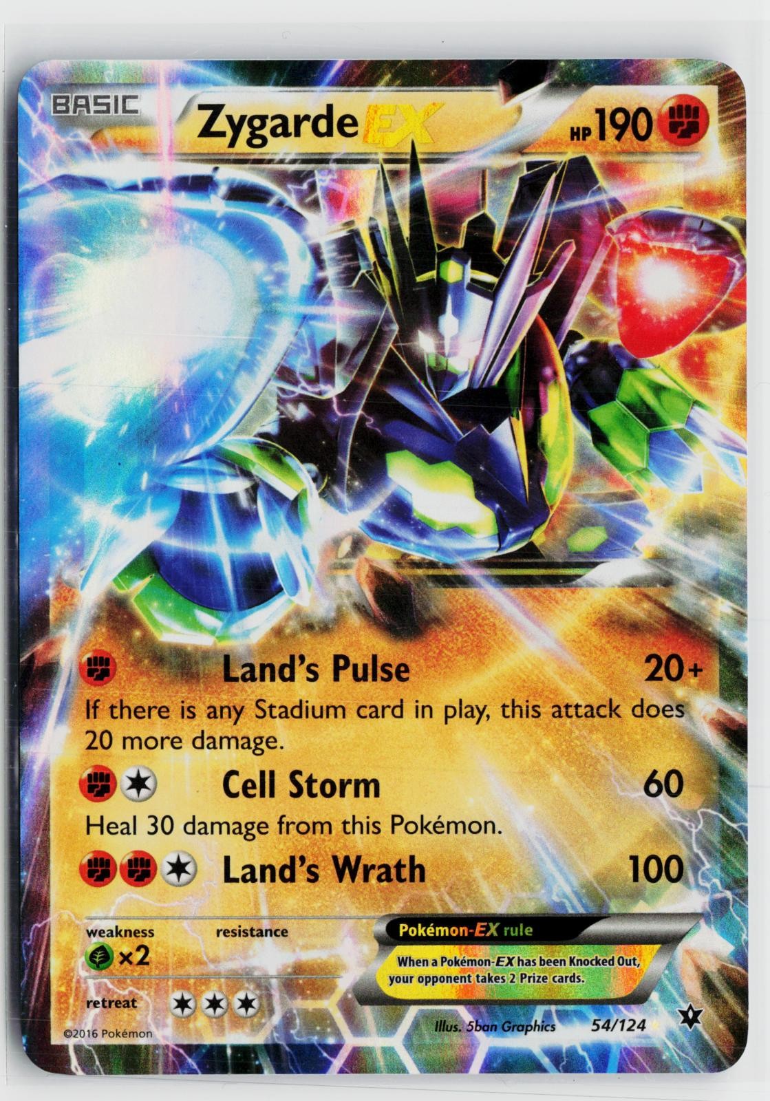 Zygarde EX 54/124 Fates Collide NM Holo EX Rare Pokemon