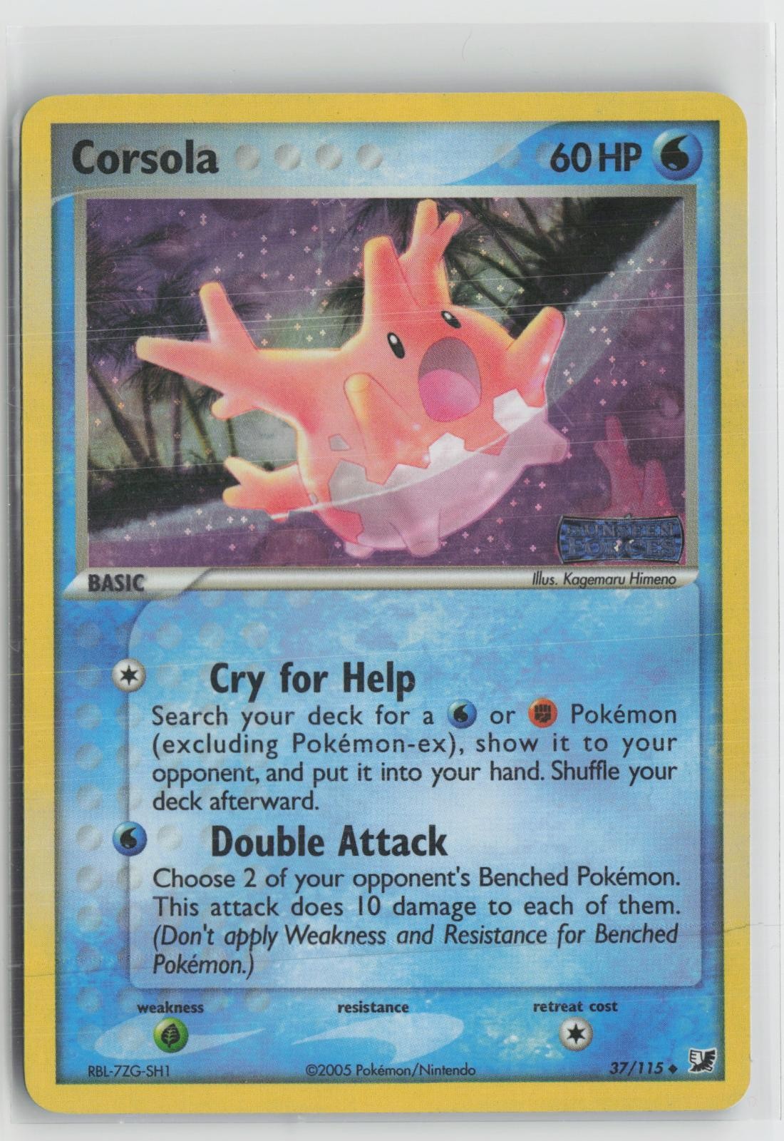 Corsola 37/115 Reverse Holo Stamp Unseen Forces Pokemon LP