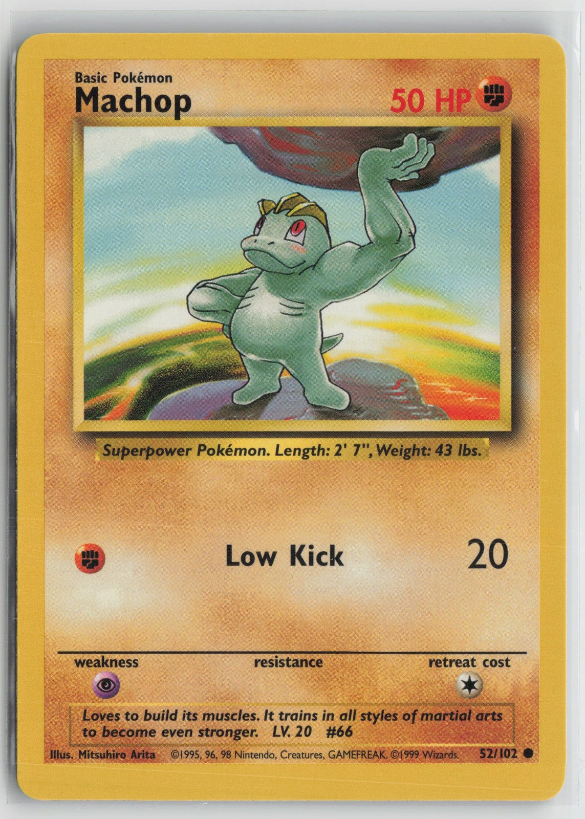 Machop 52/102 Common Base Set Pokemon NM