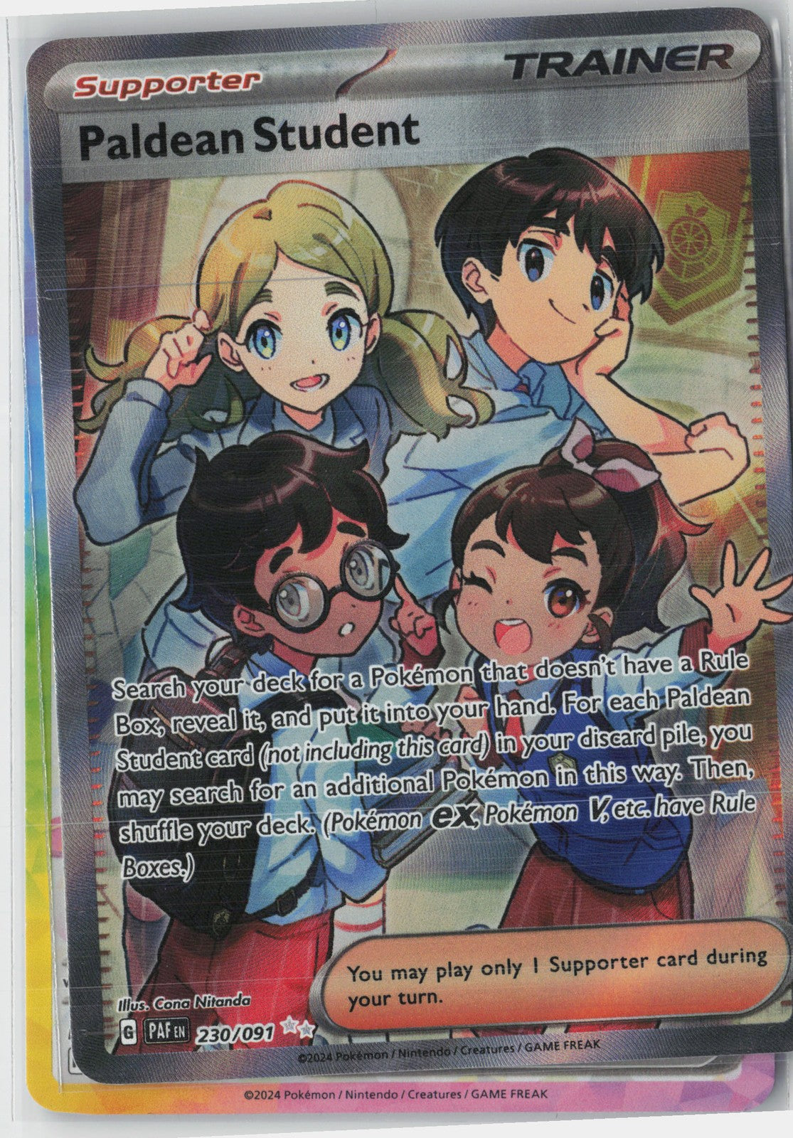 Paldean Student - Ultra Rare SV: Paldean Fates 230/091 NM