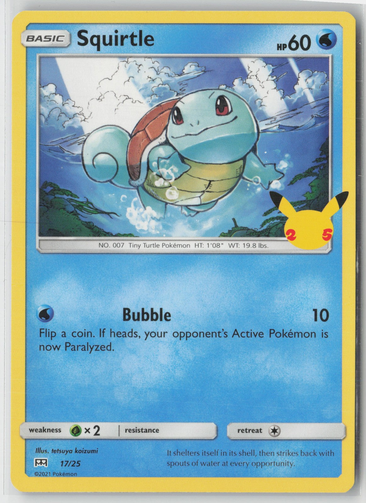 Squirtle - 17/25 Promo McDonald's 25th Anniversary Promos 017/025 NM